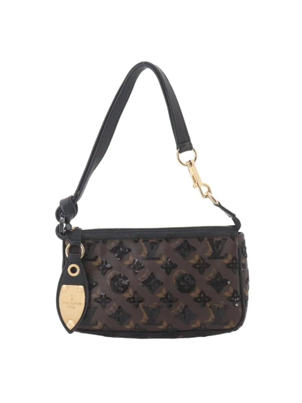 Louis Vuitton Monogram Eclipse Pochette Hand Bag Sequins